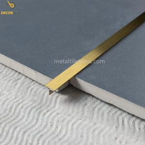 Quality 10mm Brushed Stainless Steel Tile Trim Decorative Gold T Shaped Flooring wholesale