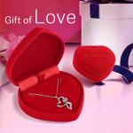 Engraved Sterling Silver Heart Pendant Necklace With Purple Austrian crystal