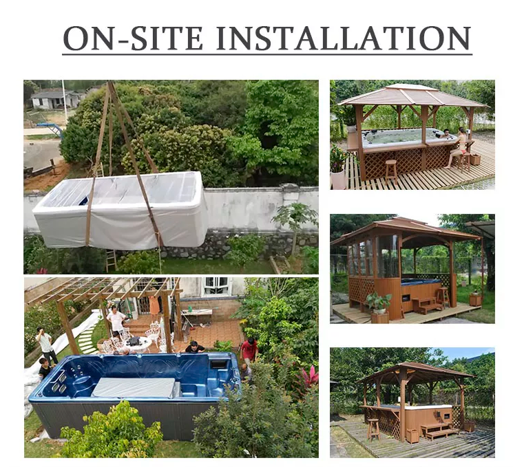 3KW Square 4 Seats Whirlpool Spa Bathtubs Massage Hot Tubs Hydrotherapy Spa Outdoor