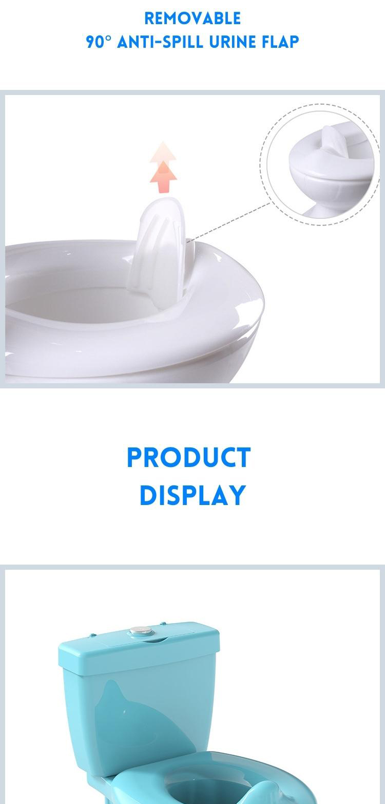 Childrens Simulation White Blue Pink Solid Baby Training Potty with Flushing Sound