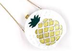 Trendy Pineapple White Clutch Bag , Evening Clutch Bags For Splicing Banquet