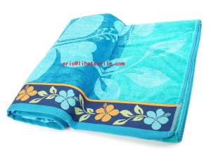 Quality double jacquard beach towel with satin velour ，90X180CM,GSM400-700 wholesale