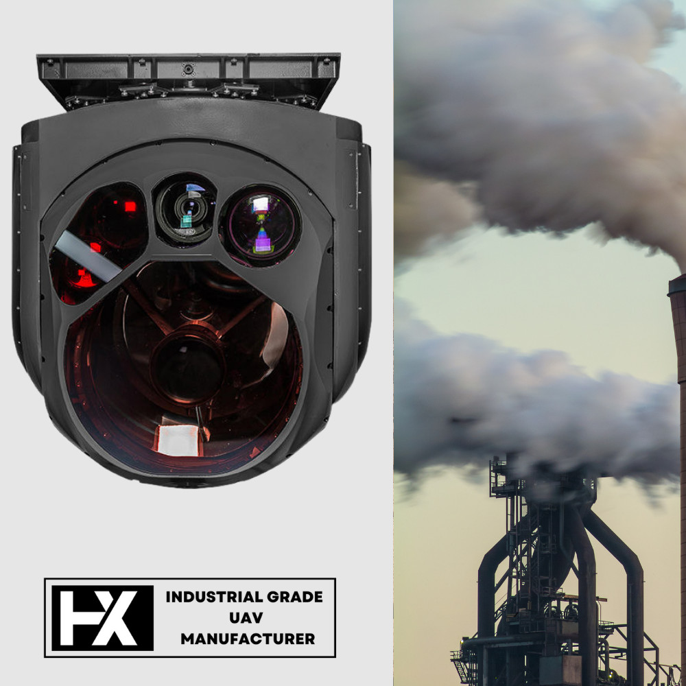 High Precision EO RI Gimbal Infrared IR Camera Drone 110KG 20KM UAV Gimbal PTZ HXTS80 Black