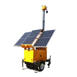 Quality 3*300W Solar Panel Solar Camera Trailer Portable Security Camera Trailer DC12V wholesale