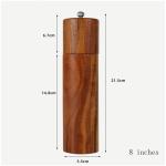 8 Inch 12 Inch Pepper Mill Grinder Sustainable Wooden Salt And Pepper Shakers