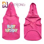 Colourful Rubber Print Birthday Pet Hoodie Customized Pink Dog Hoodie