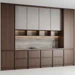 Antique Ash Solid Wood Assembled Kitchen Cabinet Frame-line Door Panel Wood