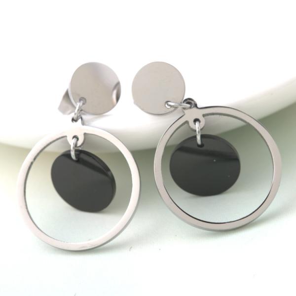 Stainless Steel Fashion Jewelry Women Personalized Round Drop Earrings,Round