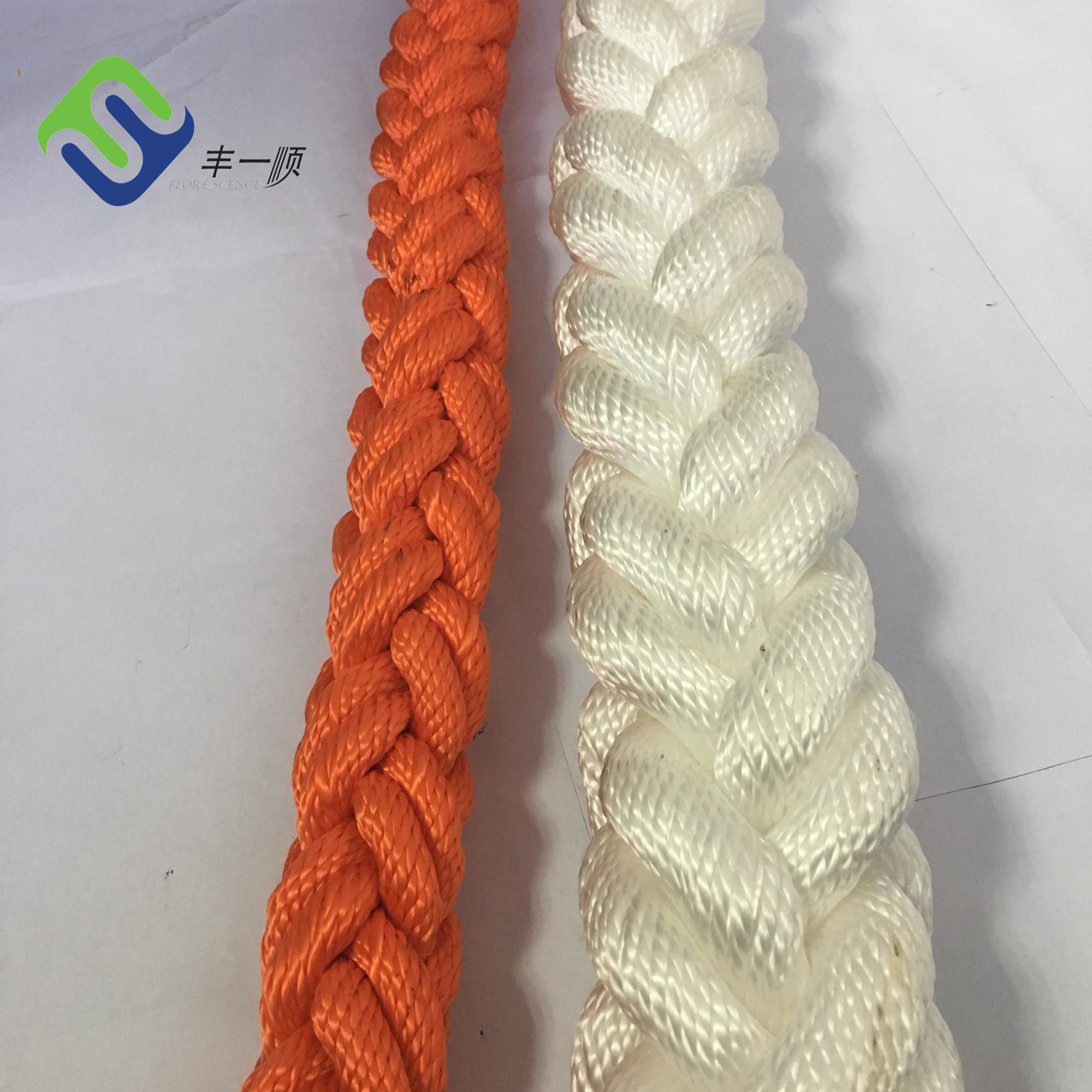 56mm Eight Strand Plaited Rope Polyester Mooring Rope For Shipbuilding