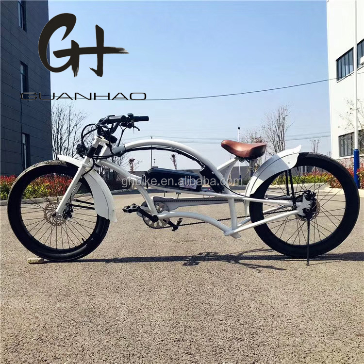 Single Speed 750W 28MPH 48V 17AH 24inch 3.0 Tire Chopper Electric Bicycle Beach Cruiser