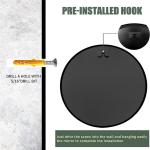 Silver Lenses Material Magnifying 800X800X40mm Black Aluminum Framed Round