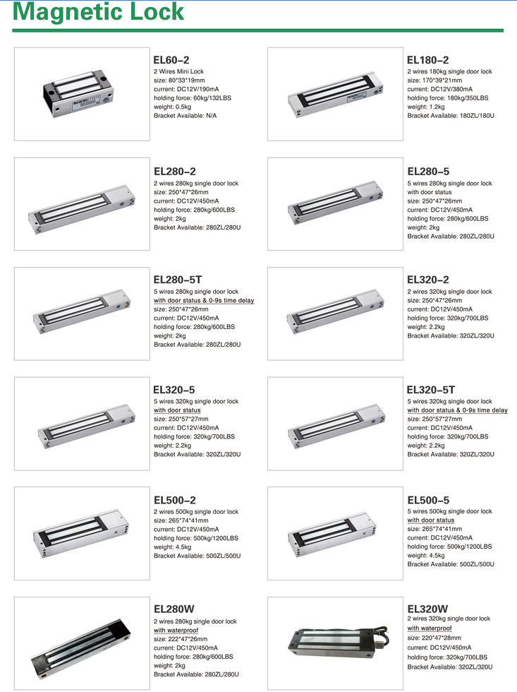 500kg 1200LBS Frameless Door Electric Magnetic French Door Security Locks