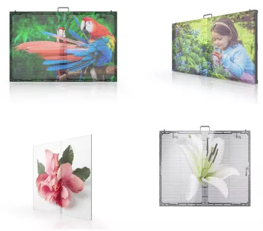 P3.91-7.82 Glass Transparent Led Display 32768 Pixels / Sqm High Brightness For Window