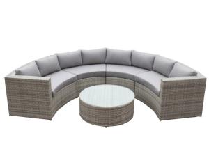 Quality U Shape High Resilience Sponge Filling Poly Rattan Garden Sofa wholesale