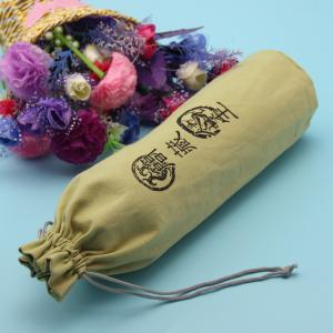 Quality Recyclable Coloured Drawstring Bags , 10cm X 28cm High Canvas Bottle Bag wholesale