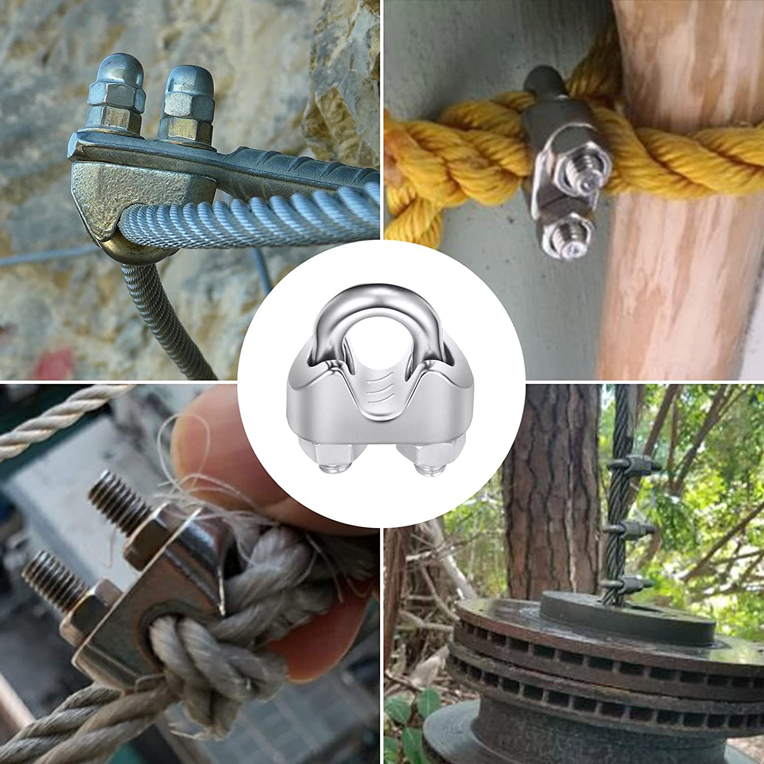 Customized Support for Heavy Industry Rigging JIS Standard Double Pipe Clamps Galvanized Malleable Wire Rope Cable Clip