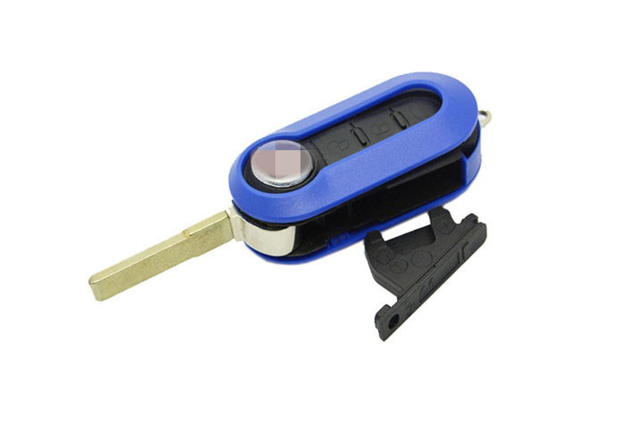 Blue Fiat Key Shell Replacement 3-Button Flip Remote Key Shell Protective 2pcs Housing