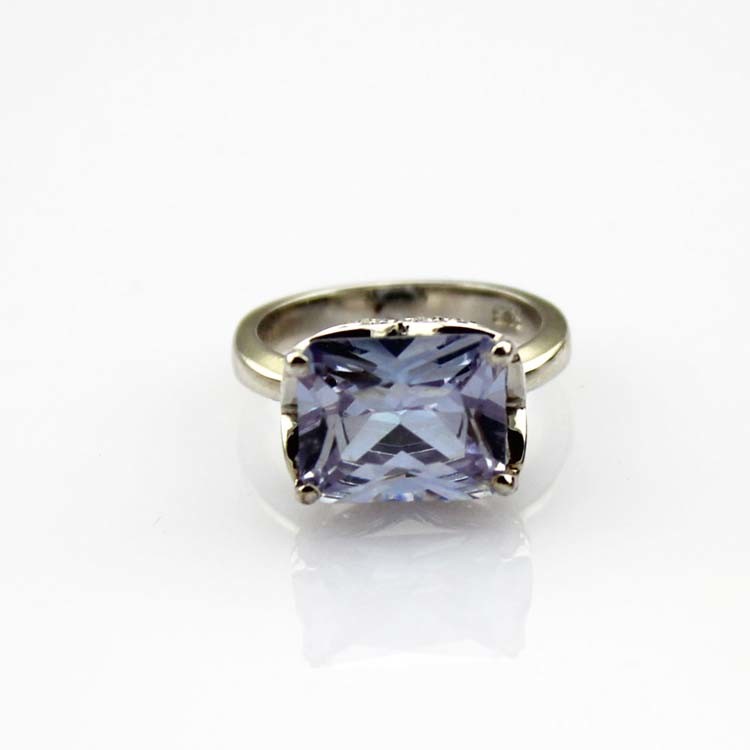 Women Fashion Jewelry Lavender Aemthyst Cubic Zirconia Silver Ring(F28)