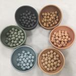 New Color BPA Free Baby Chew Necklace Round Silicone Teething Beads Brown/pink