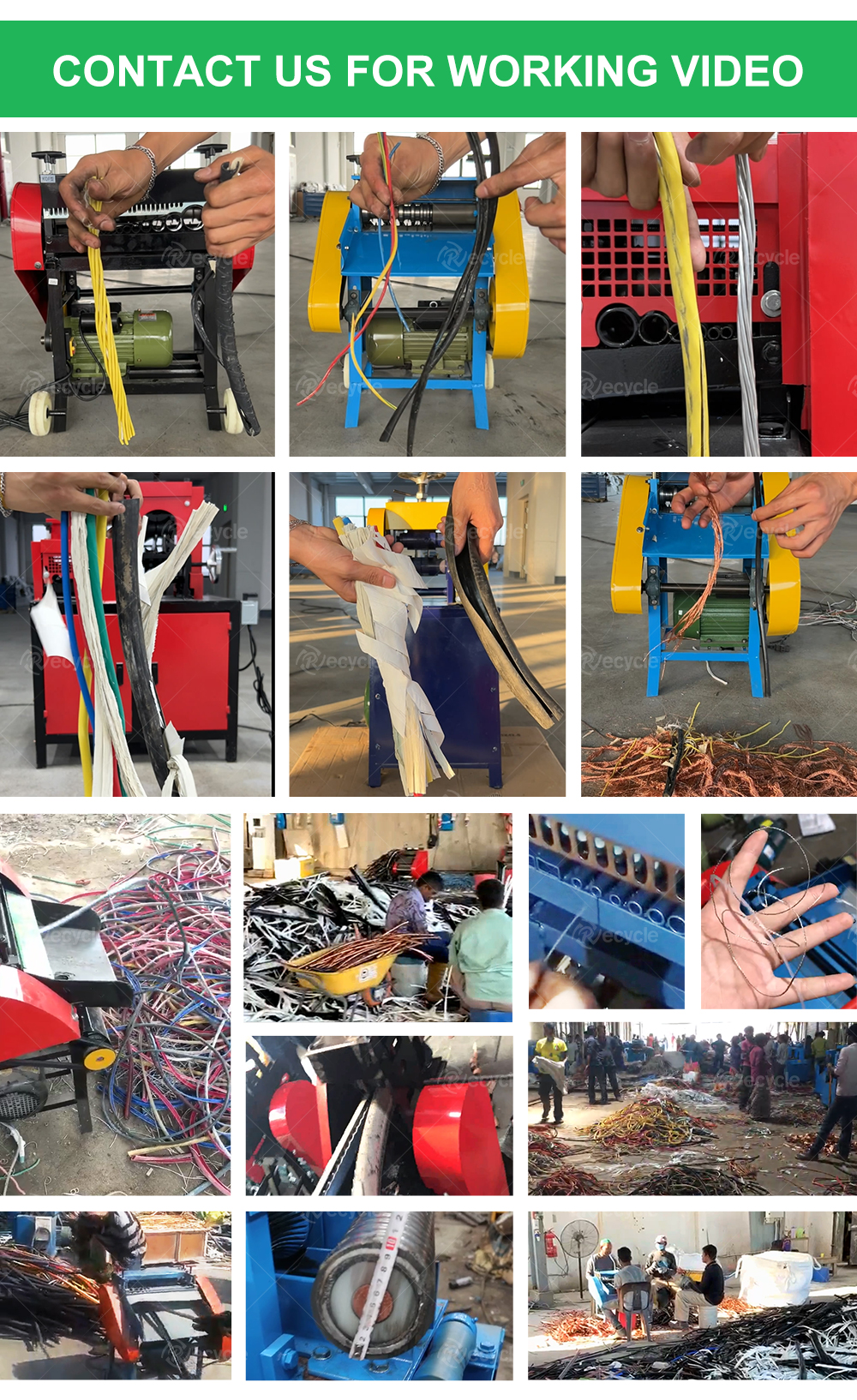 Red Blue Automatic Scrap Cable Stripper Machine 1.5kw Scrap Copper Wire Stripping Machinery