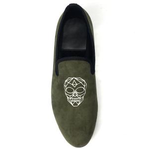 Quality Masonic Light Green Prince Albert Mens Velvet Loafers Slippers All Seasons Use wholesale