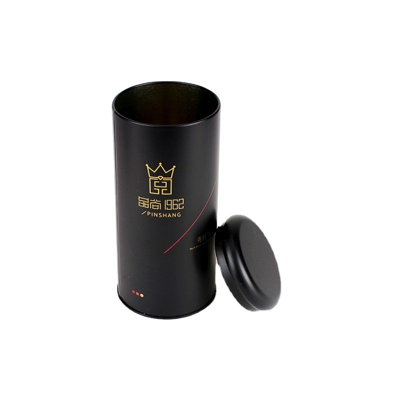 Matt Finished Metal Tea Tin Packaging Hot Sale Airtight Tea Tins Black Tin Boxes Wholesale
