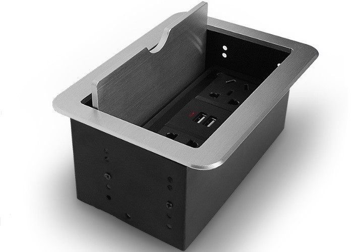 Cover - Sliding Cable Cubby Box , Furniture Conference Table Cubby 250 Voltage