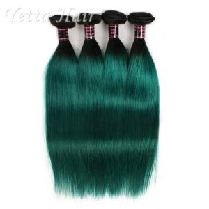 Quality 1B Green Ombre Human Hair Extension Silky Straight Hair Weave wholesale