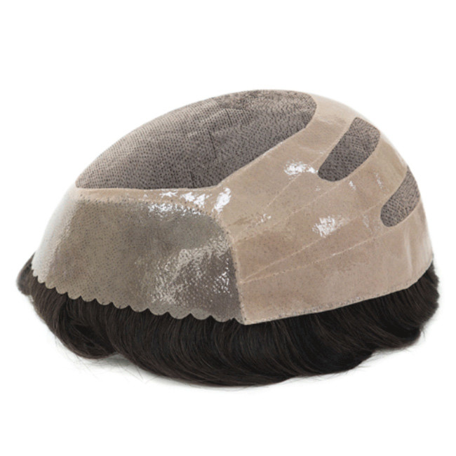 Bond 100% Human Hair Male Wigs Toupee Replacement Fino Mono Lace Men's Capillary Prosthesis