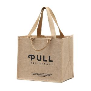 Quality Large Organic Linen Printed Jute Bags Canvas Shopping Bags Tote wholesale
