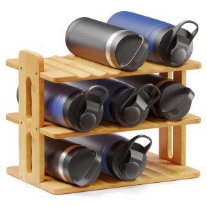 Quality 3 Tier Bamboo Water Bottle Storage Organizer Modern wholesale