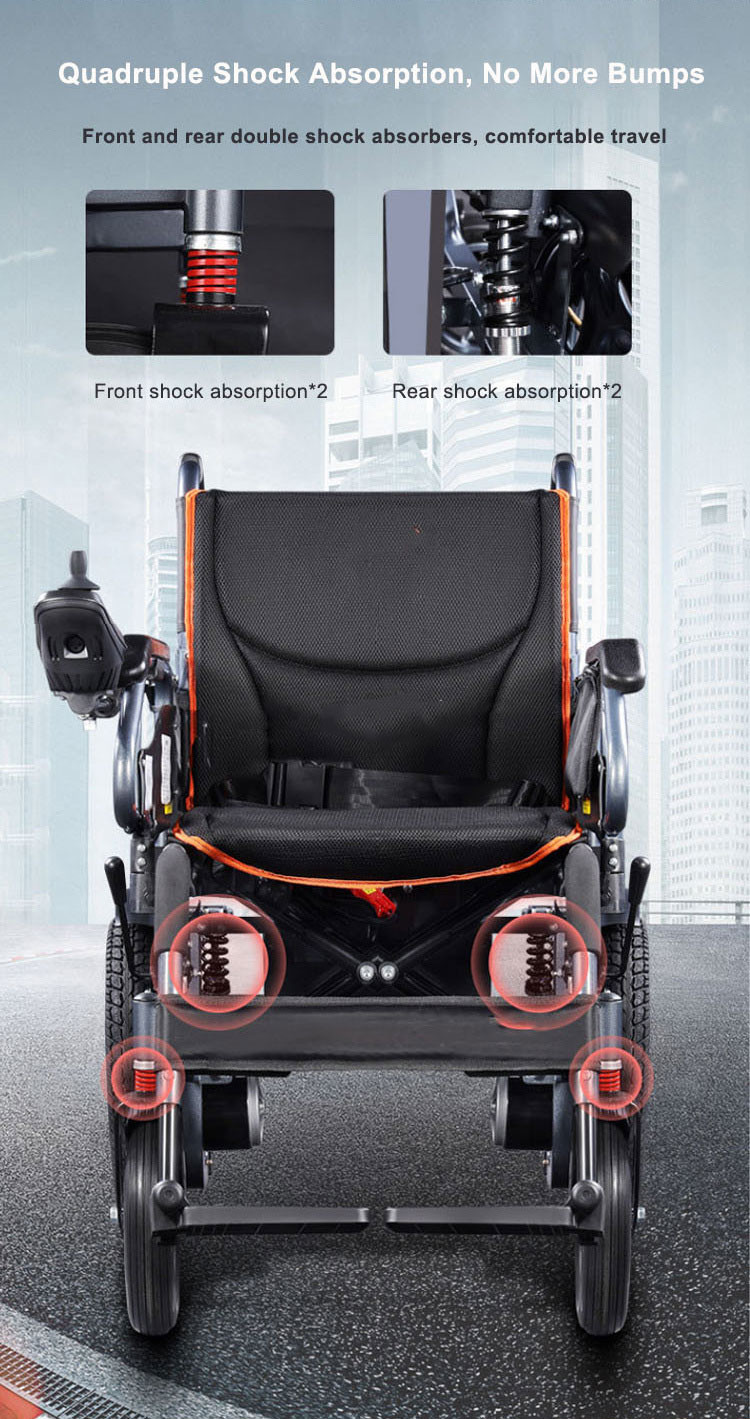 Metal Motorized Foldable Power Electric Wheelchair LightWeight