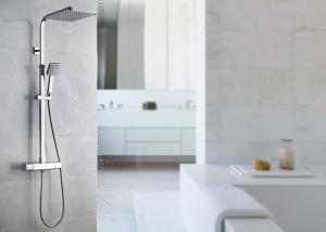 Quality Chrome Finished Brass Thermostatic Shower Set Cold And Hot Water ROVATE wholesale