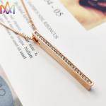 Nickel Free SS304 Cuboid Bar Necklace Engraved