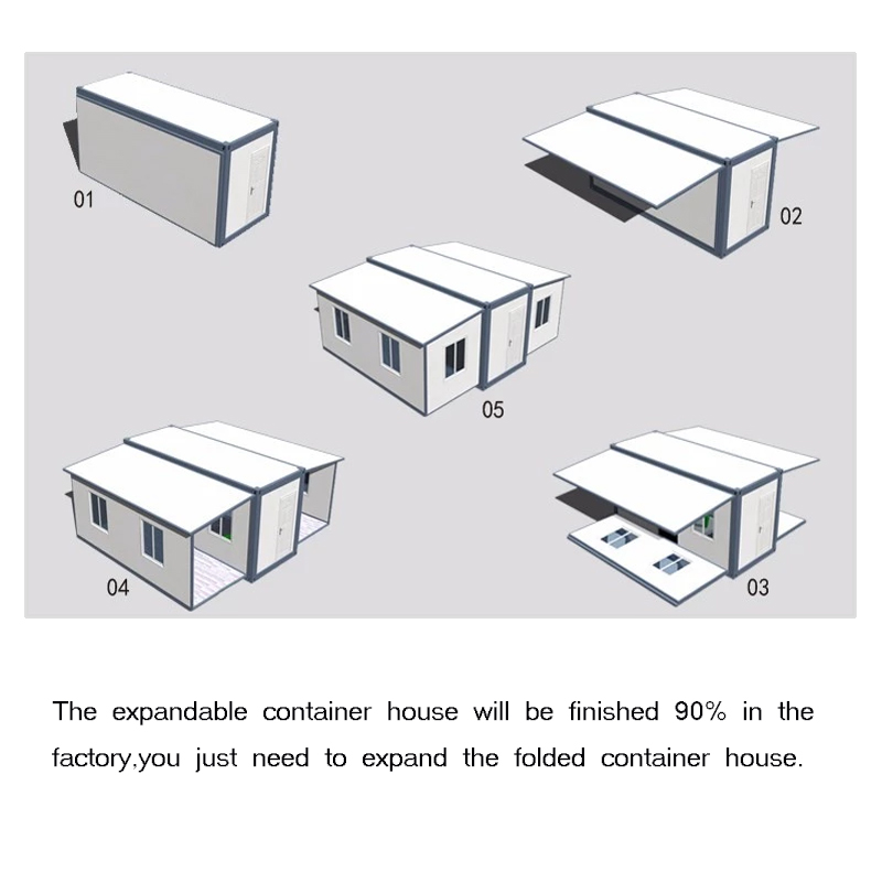 Collapsible Container House Bamboo Wood Flooring Wind-resistance 200km/h Level 16