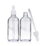 Customized 100ml Essential Oil Bottle 3.4 Oz Clear Glass Dropper Bottles