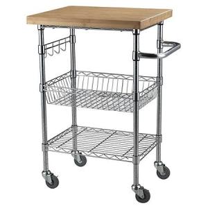 Quality Chrome Finish Kitchen Wire Utility Cart With Wheels Multifunctional wholesale