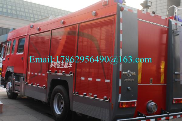 SINOTRUCK HOWO Special Purpose Truck Fire Rescue Vehicles 4x2 6-10 Cbm 375HP