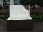 Storeroom Brown Plastic Resin Wicker Storage Box , UV Resistant