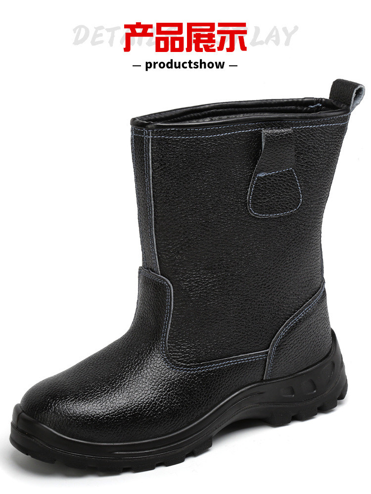 Kevlar Midsole Safety Shoes Cowhide Genuine Leather Work Boots with Steel Toe