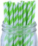 Good Striped 8.25" Bamboo Disposable Paper Straws
