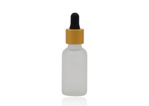Quality 50ml Frosted Clear Oil Bottle Essential Oil Glass Bottles With Matte Gold Dropper wholesale