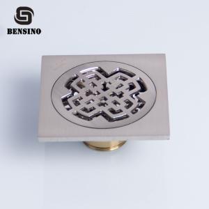 Quality Nickel Drawing Square 10cm Bathroom Floor Drain Strainer wholesale