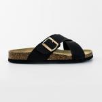 Ladies Size 10 Metal Buckle EVA Birkenstock Clogs With Cross Strap