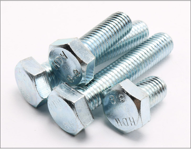 DIN931 Hex Head Screws Grade 8.8 ISO9001 Approved With Zinc Plated