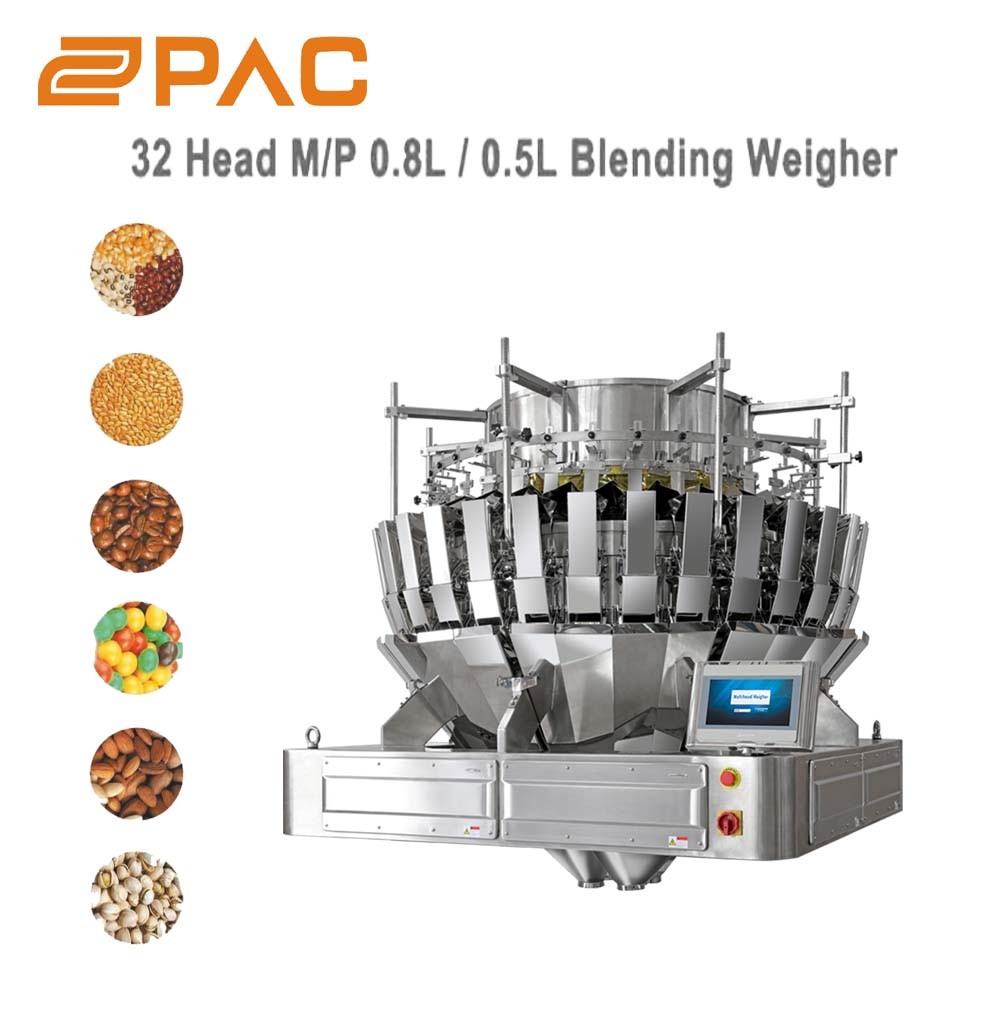 Food Grade Multihead Combination Weigher Packaging Machine 0.8L 32 Hoppers Mix Weigher