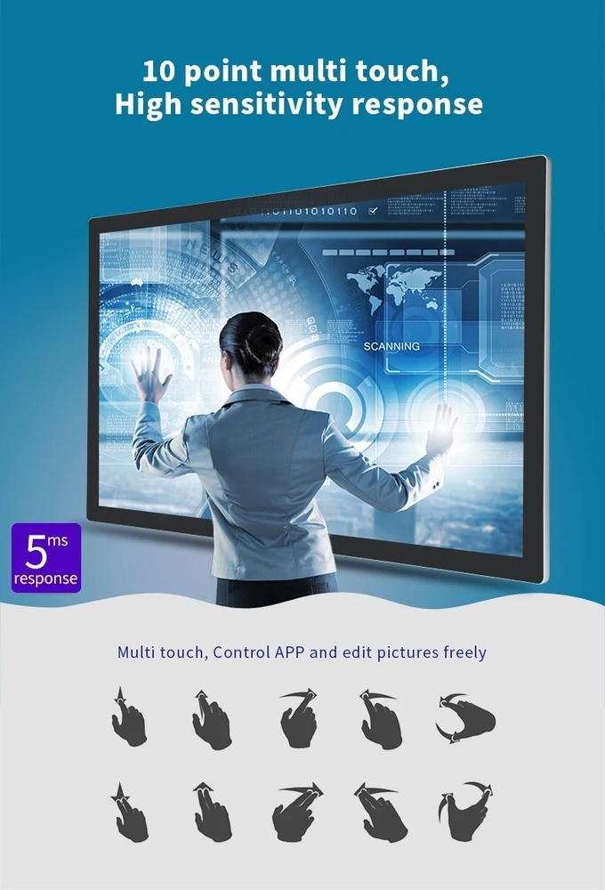 All In One Customer Service Kiosk Touch Screen Android Windows 21.5 32 43 55''