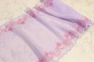 Quality Petit Flower Lingerie Lace Trim , 8.86in Double Galloon Lace wholesale