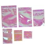 PVC Custom Zipper Bag Iridescent Laser Holographic Plastic Clothing Bag