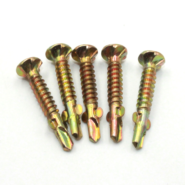 Phillip M8 Flat Head Self-Drilling Screw with Wings 16mm Length Black Oxide Finish